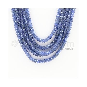 3.00 to 4.60 mm - 5 Lines - Sapphire Faceted Beads - 17 to 20 inches (SFB1003)