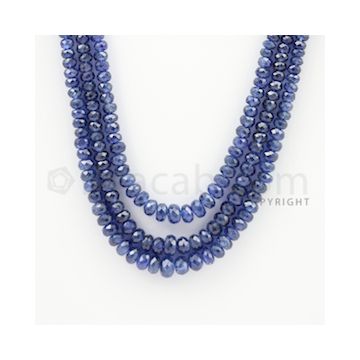 3.00 to 6.00 mm - 3 Lines - Sapphire Faceted Beads - 16 to 18 inches (SFB1004)