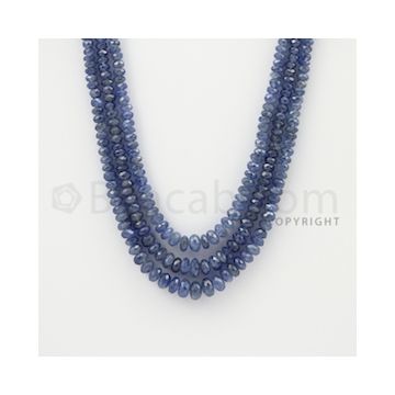 3.00 to 6.50 mm - 3 Lines - Sapphire Faceted Beads - 15 to 16 inches (SFB1009)