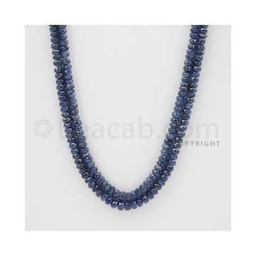 3.00 to 5.00 mm - 2 Lines - Sapphire Faceted Beads - 21 to 22 inches (SFB1010)