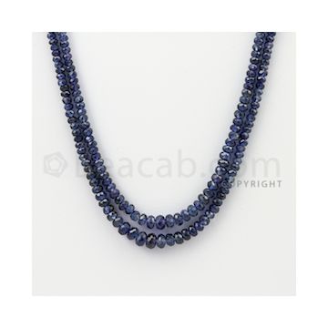3.00 to 5.50 mm - 2 Lines - Sapphire Faceted Beads - 15 to 16 inches (SFB1013)