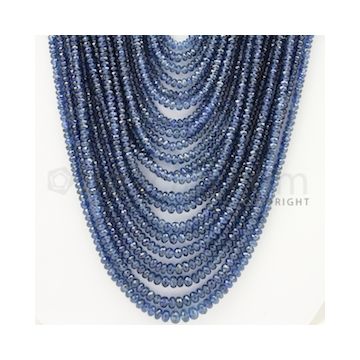 3.00 to 5.00 mm - 14 Lines - Sapphire Faceted Beads - 15 to 25 inches (SFB1015)