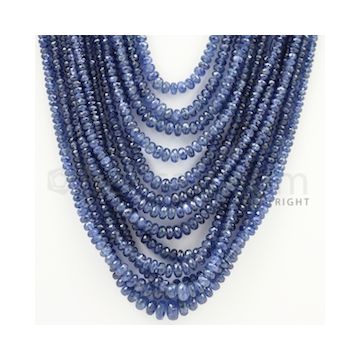 3.00 to 6.50 mm - 13 Lines - Sapphire Faceted Beads - 19 to 26 inches (SFB1020)