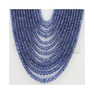 2.50 to 5.50 mm - 12 Lines - Sapphire Faceted Beads - 16 to 22 inches (SFB1022)