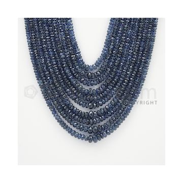 2.50 to 7.00 mm - 10 Lines - Sapphire Faceted Beads - 17 to 22 inches (SFB1024)
