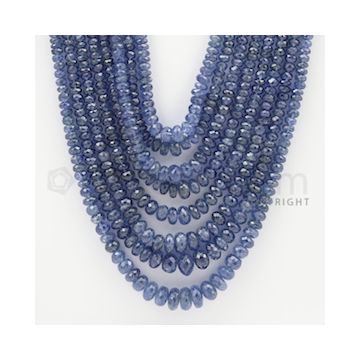 3.00 to 8.50 mm - 8 Lines - Sapphire Faceted Beads - 19 to 24 inches (SFB1028)