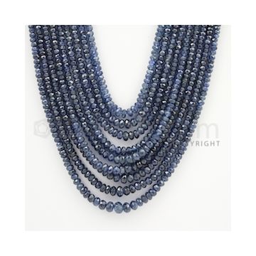 3.00 to 5.50 mm - 9 Lines - Sapphire Faceted Beads - 15 to 19 inches (SFB1029)