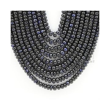 3.00 to 5.50 mm - 9 Lines - Sapphire Faceted Beads - 18 to 23 inches (SFB1031)
