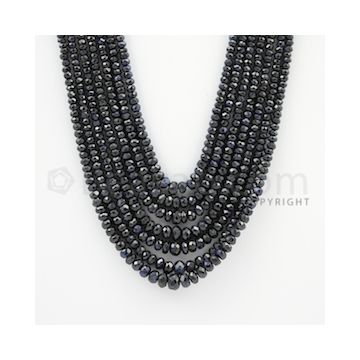 3.00 to 6.50 mm - 7 Lines - Sapphire Faceted Beads - 14 to 19 inches (SFB1033)