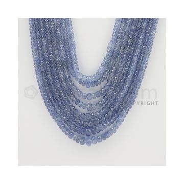 2.00 to 5.00 mm - 8 Lines - Sapphire Faceted Beads - 19 to 23 inches (SFB1035)