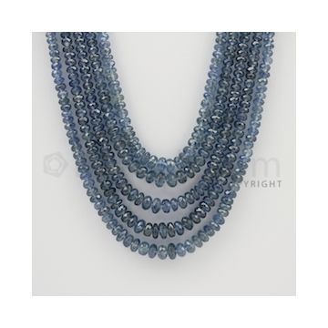 3.00 to 6.50 mm - 5 Lines - Sapphire Faceted Beads - 17 to 20 inches (SFB1040)