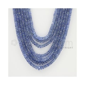 2.50 to 4.00 mm - 7 Lines - Sapphire Faceted Beads - 18 to 22 inches (SFB1041)