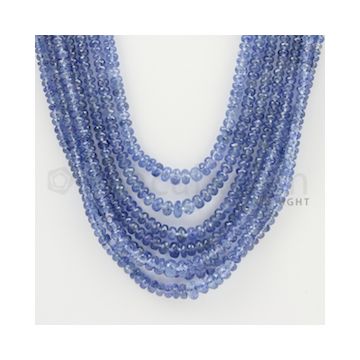 3.00 to 5.00 mm - 7 Lines - Sapphire Faceted Beads - 22 to 26 inches (SFB1042)