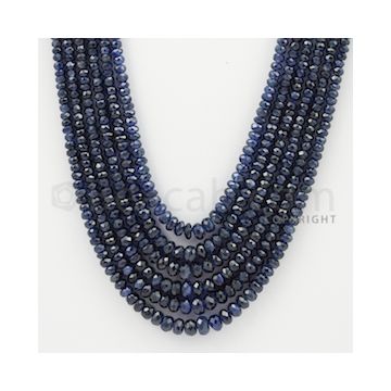 2.50 to 5.00 mm - 6 Lines - Sapphire Faceted Beads - 16 to 19 inches (SFB1047)