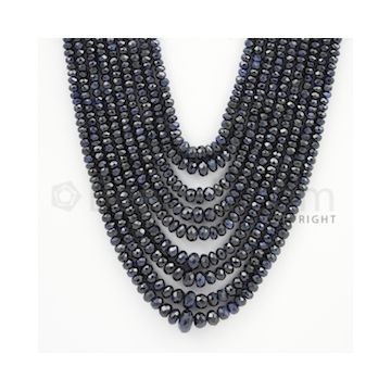 2.50 to 4.50 mm - 9 Lines - Sapphire Faceted Beads - 16 to 20 inches (SFB1048)