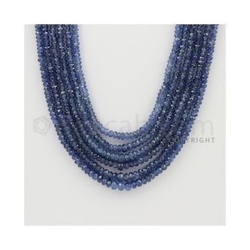 2.50 to 4.50 mm - 6 Lines - Sapphire Faceted Beads - 18 to 20 inches (SFB1049)
