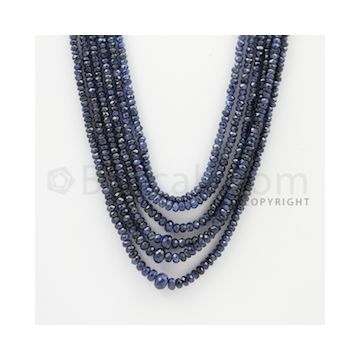 2.50 to 6.50 mm - 6 Lines - Sapphire Faceted Beads - 16 to 19 inches (SFB1052)
