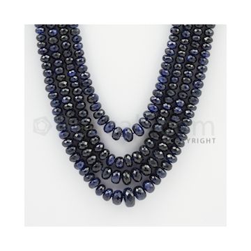 3.50 to 9.00 mm - 4 Lines - Sapphire Faceted Beads - 20 to 23 inches (SFB1053)