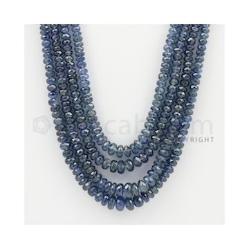 3.50 to 7.00 mm - 4 Lines - Sapphire Faceted Beads - 17 to 19 inches (SFB1054)