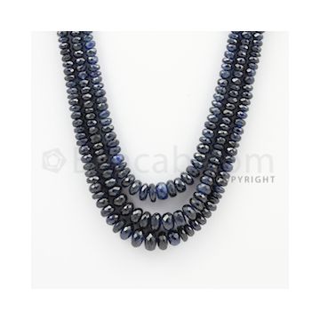 3.00 to 8.00 mm - 3 Lines - Sapphire Faceted Beads - 16 to 18 inches (SFB1055)