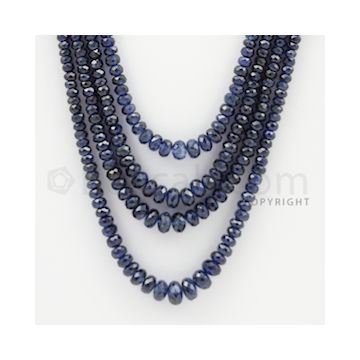 2.50 to 7.00 mm - 6 Lines - Sapphire Faceted Beads - 17 to 21 inches (SFB1056)