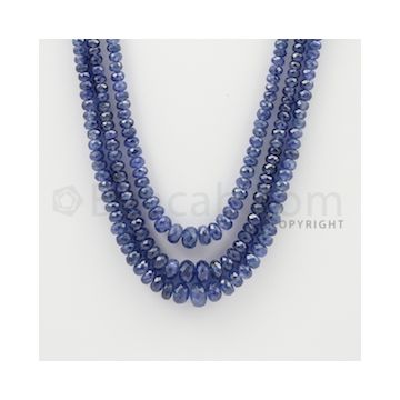 3.00 to 7.50 mm - 3 Lines - Sapphire Faceted Beads - 16 to 18 inches (SFB1057)