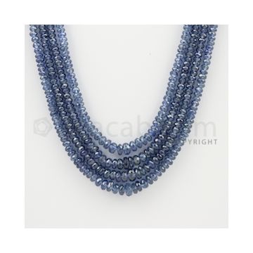 2.50 to 5.50 mm - 4 Lines - Sapphire Faceted Beads - 16 to 18 inches (SFB1058)