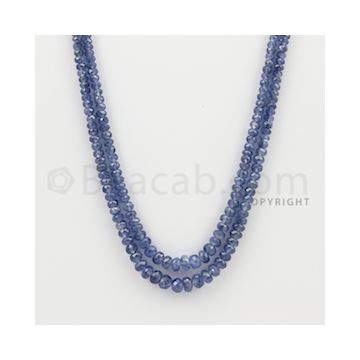 2.50 to 5.50 mm - 2 Lines - Sapphire Faceted Beads - 18 to 19 inches (SFB1062)