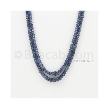 2.50 to 6.00 mm - 2 Lines - Sapphire Faceted Beads - 18 to 19 inches (SFB1064)