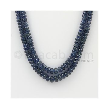 3.00 to 6.50 mm - 2 Lines - Sapphire Faceted Beads - 17 to 18 inches (SFB1066)