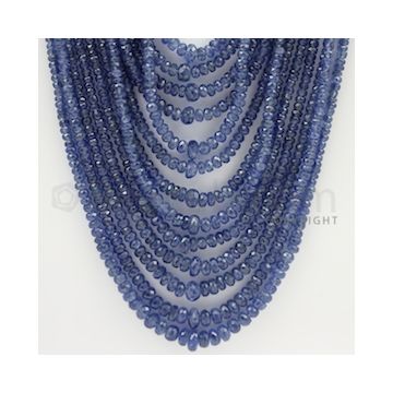 2.50 to 7.00 mm - 13 Lines - Sapphire Faceted Beads - 17 to 24 inches (SFB1067)