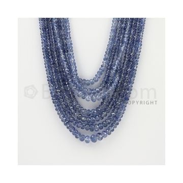 2.50 to 6.50 mm - 7 Lines - Sapphire Faceted Beads - 16 to 20 inches (SFB1070)