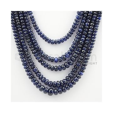 3.80 to 8.00 mm - 5 Lines - Sapphire Faceted Beads - 13 to 18 inches (SFB1072)