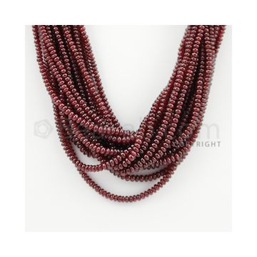 2.20 to 3.50 mm - 18 Lines - Ruby Smooth Beads - 16 inches (RSB1002)