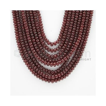 2.70 to 4.50 mm - 8 Lines - Ruby Smooth Beads - 18 to 23 inches (RSB1004)
