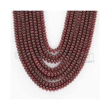 2.50 to 4.70 mm - 8 Lines - Ruby Smooth Beads - 19 to 23 inches (RSB1005)