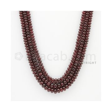 3.00 to 5.0 mm - 3 Lines - Ruby Smooth Beads - 21 to 22 inches (RSB1006)