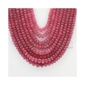 2.50 to 7.00 mm - 8 Lines - Ruby Smooth Beads - 22 to 26 inches (RSB1012)