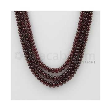 2.80 to 5.60 mm - 3 Lines - Ruby Smooth Beads - 15.5 to 17 inches (RSB1022)