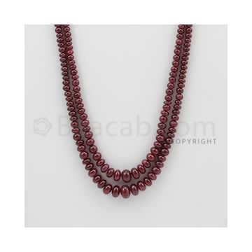 2.50 to 7.70 mm - 2 Lines - Ruby Smooth Beads - 23 to 24 inches (RSB1024)