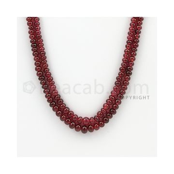 3.00 to 5.50 mm - 2 Lines - Ruby Smooth Beads - 20 to 21 inches (RSB1028)