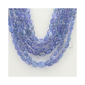 5.00 to 8.00 mm - 6 Lines - Tanzanite Tumbled Beads - 16 to 22 inches (TzTuB1001)