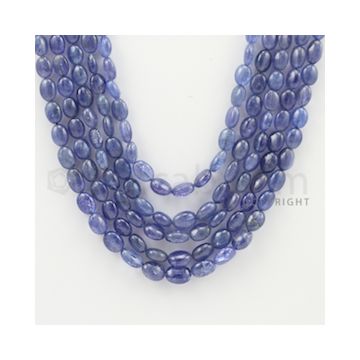 5.00 to 8.00 mm - 5 Lines - Tanzanite Tumbled Beads - 17 to 19 inches (TzTuB1002)