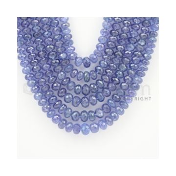 6.00 to 8.00 - 6 Lines - Tanzanite Faceted Beads - 18 to 22 inches (TzFB1001)