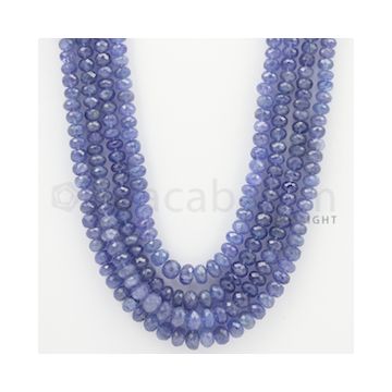 6.00 to 8.00 - 4 Lines - Tanzanite Faceted Beads - 22 to 26 inches (TzFB1005)