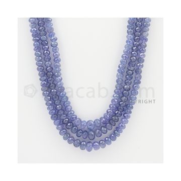 4.70 to 8.00 - 3 Lines - Tanzanite Faceted Beads - 22 to 24 inches (TzFB1007)