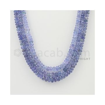 4.00 to 6.00 mm - 3 Lines - Tanzanite Faceted Beads - 17 to 18 inches (TzFB1013)
