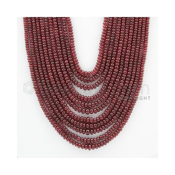 3.00 to 6.00 mm - 11 Lines - Ruby Smooth Beads - 18 to 24 inches (RSB1035)