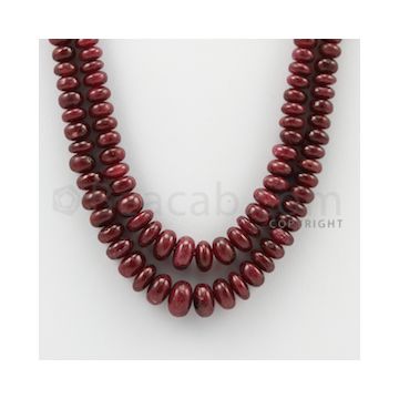 4.00 to 9.00 mm - 2 Lines - Ruby Smooth Beads - 15 to 16 inches (RSB1037)