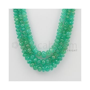 3.50 to 8.80 mm - 3 Lines - Emerald Faceted Beads - 16 to 19 inches (EmFB1030)